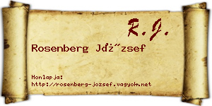 Rosenberg József névjegykártya
