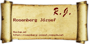 Rosenberg József névjegykártya